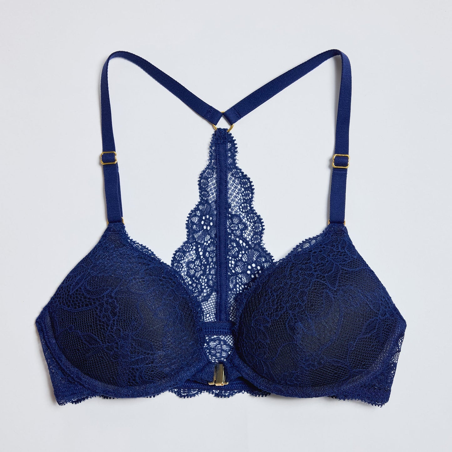 Lace Racerback Lift Up Bra Navy