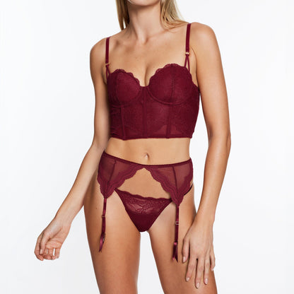 Lace Corset Top Black Cherry