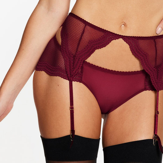 Signature Lace Garter Black Cherry